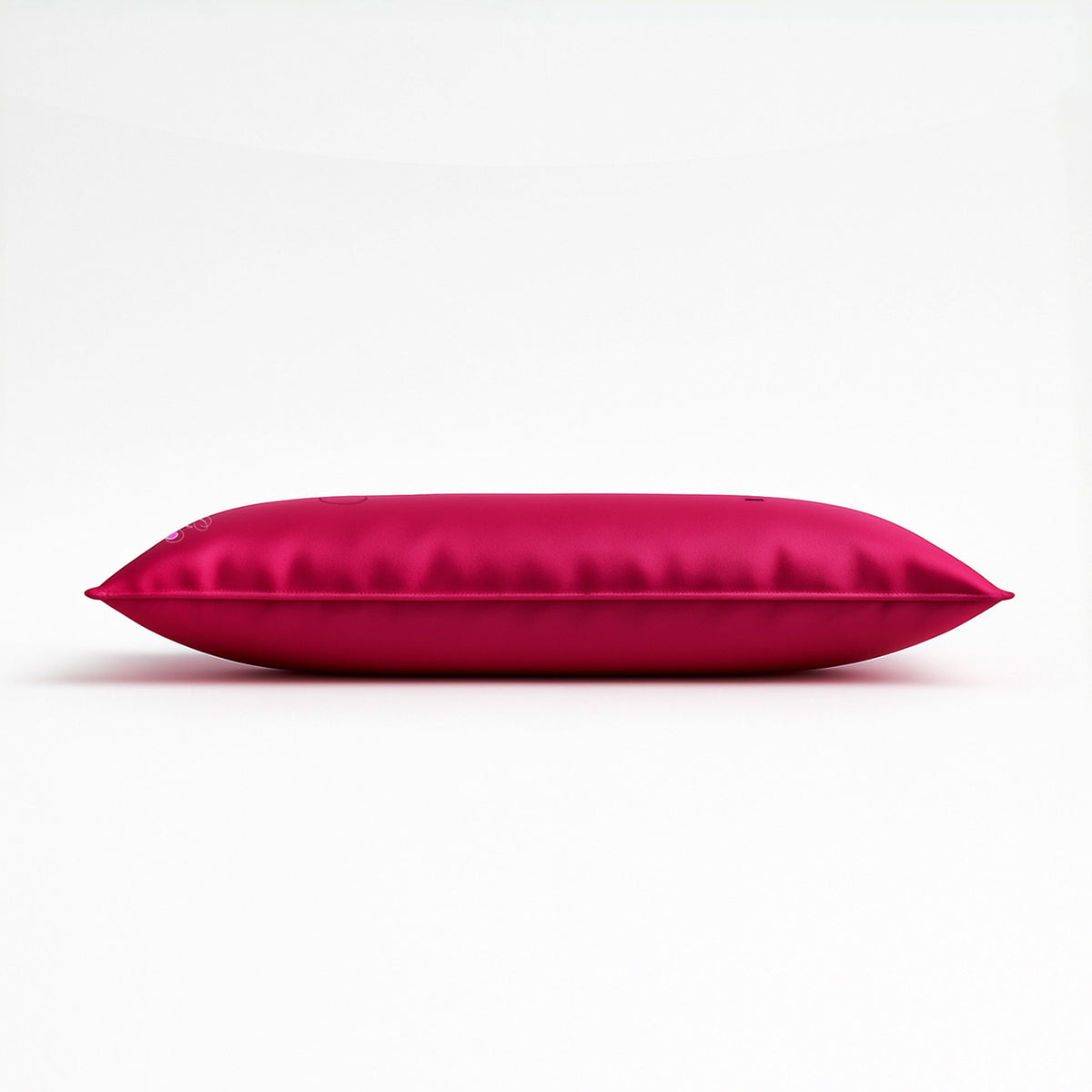 Pillowsforeplay Bolero Pink Satin Slip- Photographed from the side showing the height #variant:slip-color-pink-satin-slip