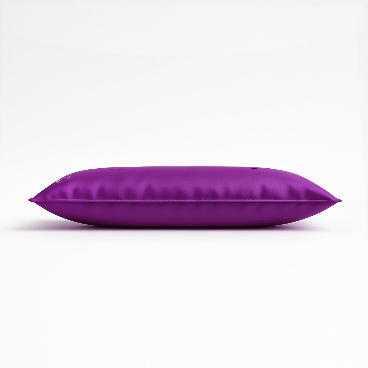 Pillowsforeplay Bolero Purple Satin Slip- Photographed from the side showing the height #variant:slip-color-purple-satin-slip