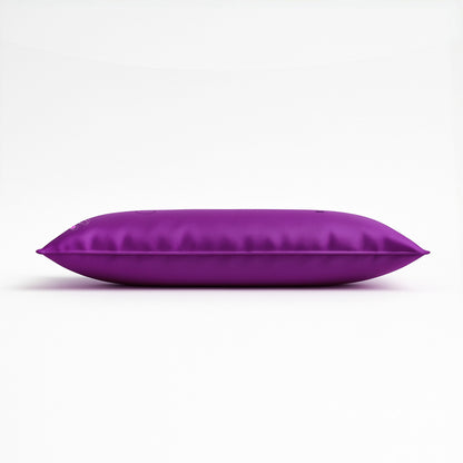 Pillowsforeplay Bolero Purple Satin Slip- Photographed from the side showing the height #variant:slip-color-purple-satin-slip